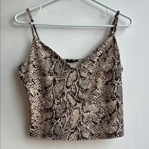 Dynamite V-neck Snake Skin Cropped Tank